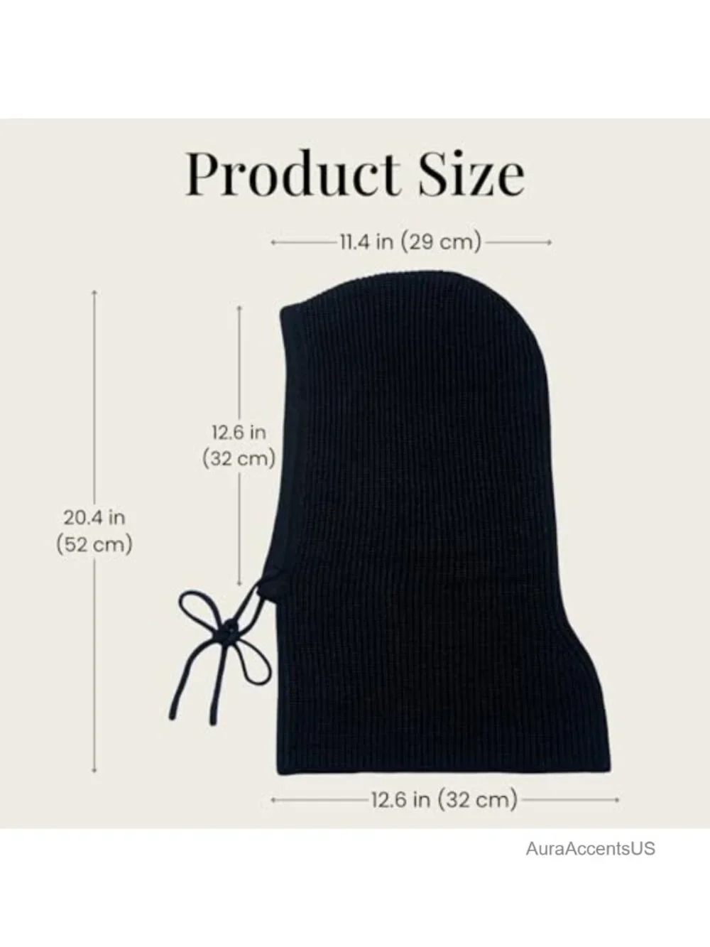 Knit Hooded Scarf Balaclava Winter Neck Warmer Headwear Adjustable Drawstring